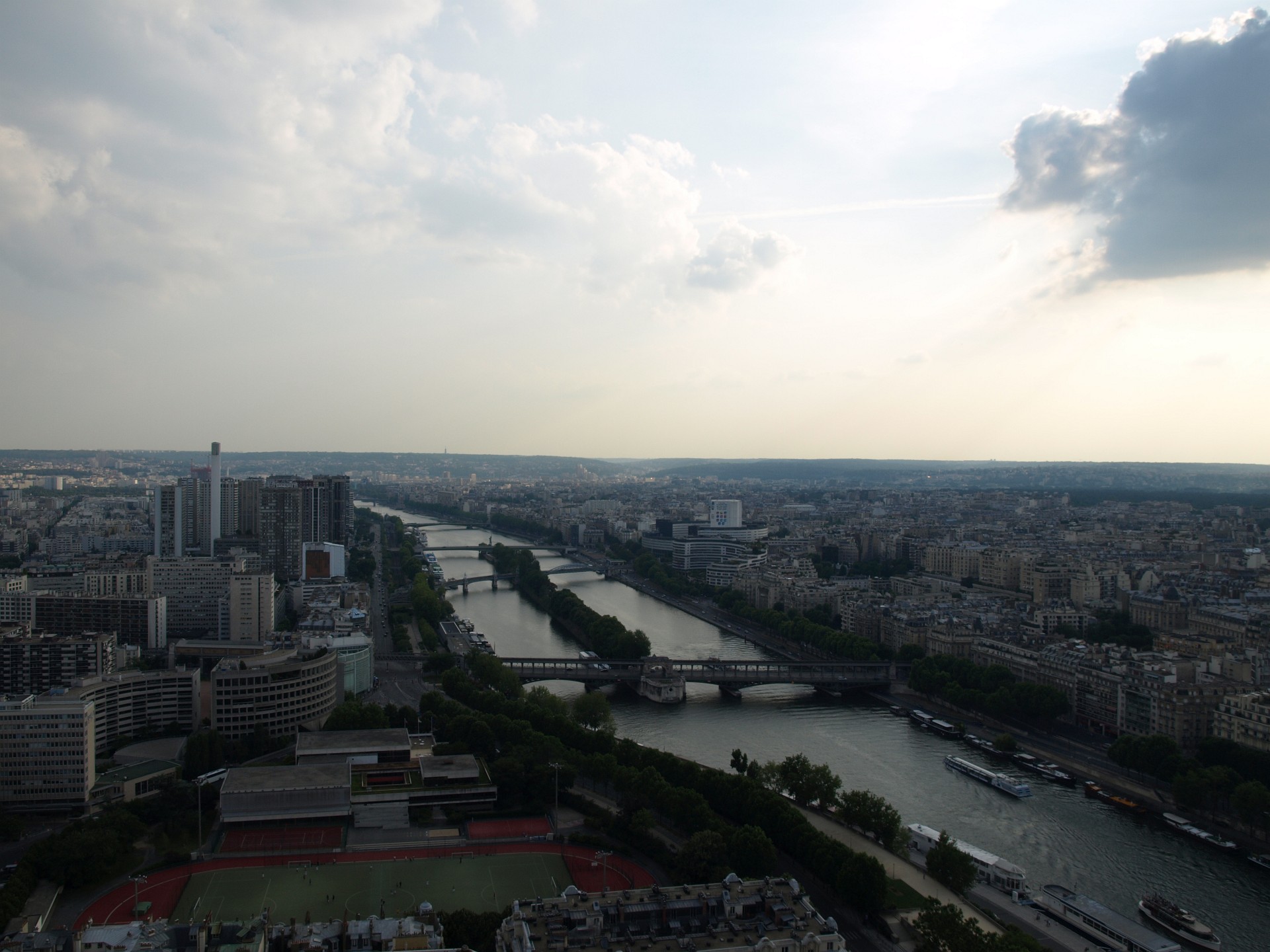 Looking Out Over the Soccer Field and Pont De Bir-Hakeim